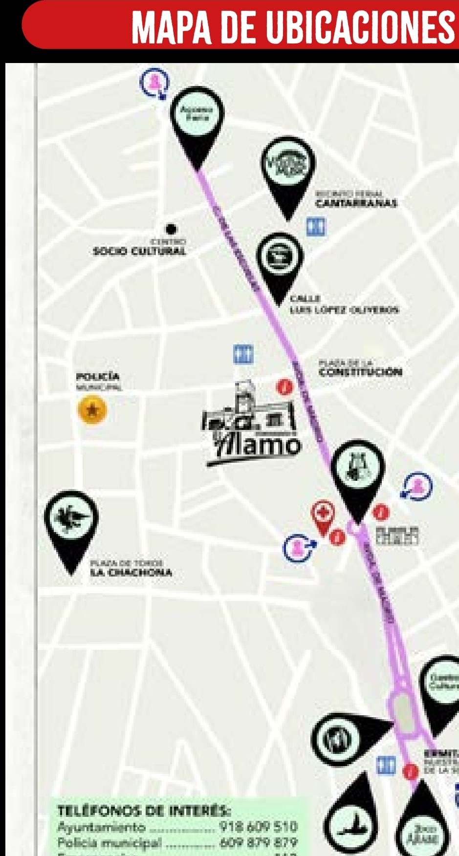 Mapa de ubicaciones de la Feria Medieval El Álamo 2026