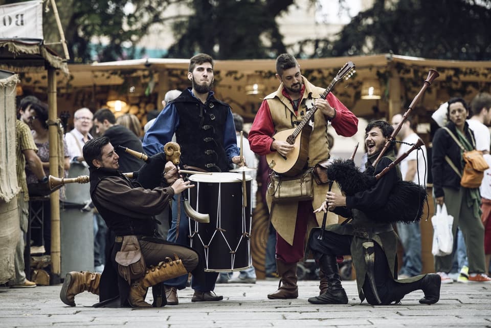 Musicos de inspiracion celta durante la feria